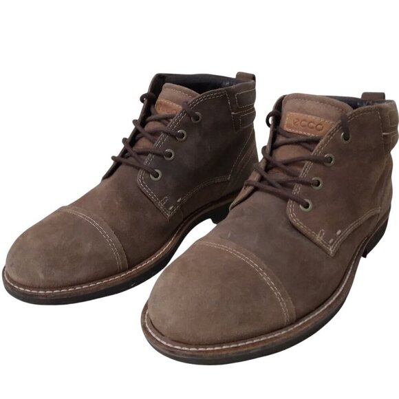 Ecco | Bendix Cap Toe Hydromax Suede Leather Ankle Boot Brown | Size 8 (EU 41) - Picture 2 of 8